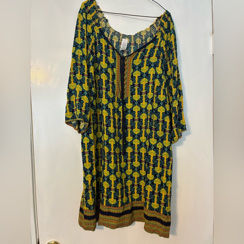 Colorful Patterned Tunic Dress